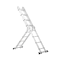 Egardenkart Multi-Purpose Foldable Ladder - 4x4, 16 Steps   Aluminum Folding Ladder for Home, Work, and Outdoor Use   Portable and Adjustable Ladder Foldable with Grip (4x4-4.7mtrs, Silver)