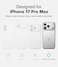UX Magnetic Designed for iPhone 17 Pro Max Case Dual Layer Protective Cover with Rugged Frame and Camera Control Button Cover - Smoke Black