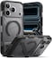 UX Magnetic Designed for iPhone 17 Pro Max Case Dual Layer Protective Cover with Rugged Frame and Camera Control Button Cover - Smoke Black