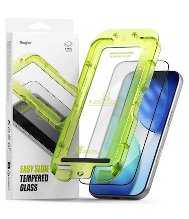 Ringke - iPhone 17 Pro Screen Protector   Easy Slide Tempered Glass   2 Pack, W Installation Jig