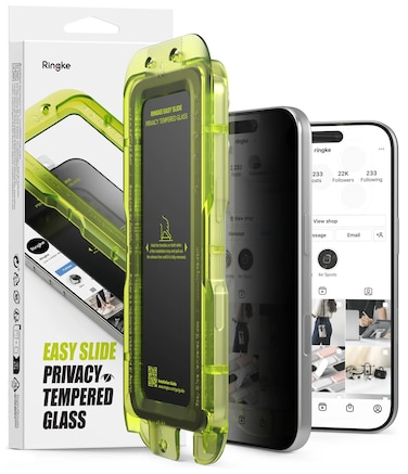 Ringke - iPhone 17 Pro Screen Protector   Easy Slide Privacy Tempered Glass   2 Pack, W Installation Jig