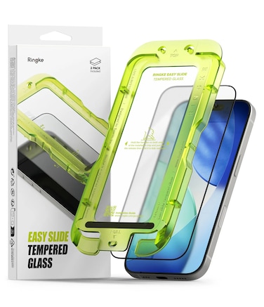 Ringke - iPhone 17 Screen Protector   Easy Slide Tempered Glass   2 Pack, W Installation Jig