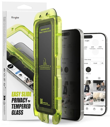 Ringke - iPhone 17 Screen Protector   Easy Slide Privacy Tempered Glass   2 Pack, W Installation Jig