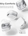 Air for Samsung Galaxy Buds 4 Pro / 4 Case with Carabiner and Strap Slim Transparent Shockproof Cover with Keychain - Clear/Aurora