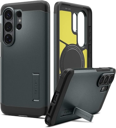 Spigen Tough Armor MagFit for Samsung Galaxy S26 ULTRA case cover [MagSafe Compatible] - Abyss Green