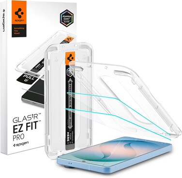 Spigen GLAStR EZ FIT PRO for Samsung Galaxy S26 PLUS Screen Protector [2 PACK] Premium Tempered Glass [Aluminum-Enhanced Durability] Impact resistance   Auto Alignment   Case Friendly - 2 PACK