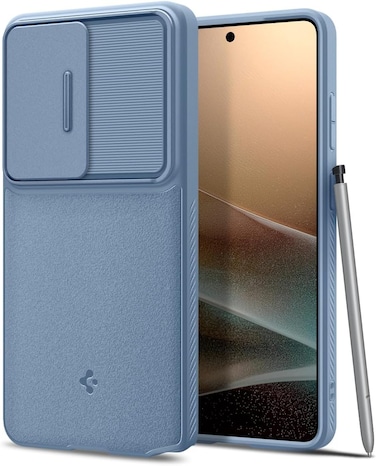 Spigen Optik Armor for Samsung Galaxy S26 ULTRA case cover with Camera Lens Protector - Light Blue