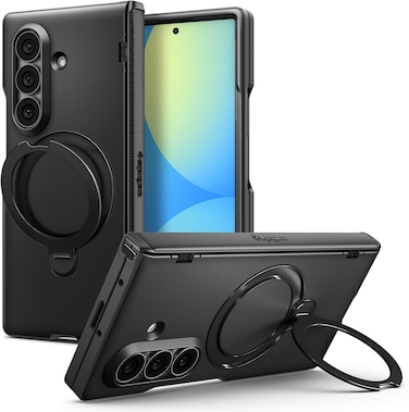 Spigen Slim Armor Pro S MagFit for Samsung Galaxy Z Fold 8 ULTRA case (2026) 360 Ring Stand [MagSafe compatible] cover Military Grade Drop &amp; Hinge Protection - Black