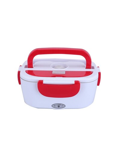 Portable Electric Heating Lunch Box Red/White 9.37 x 6.69 x 4.25inch