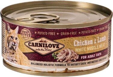 Carnilove Chicken &amp; Lamb For Adult Cats (Wet Food Cans) 12X100g