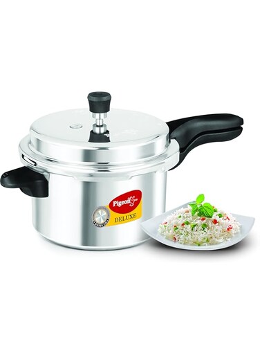 Pigeon Aluminum Pressure Cooker, Silver, 5 Litres, Pgn_103_Sir
