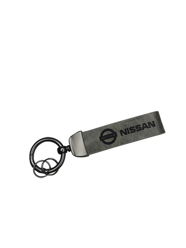 Genuine Leather Car Logo Keychain &ndash; Premium Keyring with Nissan Logo &ndash; Stylish Leather Key Fob