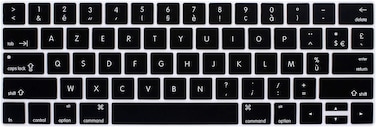 USA Version French AZERTY Silicone Protective Keyboard Cover for Macbook Pro 13/15 Inch with Touch Bar Model A1706/A1707/A1989/A1990/A 2159, Release 2016/2017/2018/2019, Black
