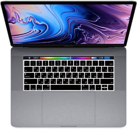USA Version Russian English Silicone Protective Keyboard Cover for Macbook Pro 13/15 Inch with Touch Bar Model A1706/A1707/A1989/A1990/A 2159, Release 2016/2017/2018/2019, Black