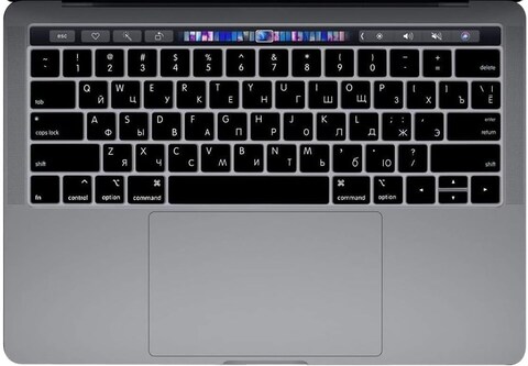 USA Version Russian English Silicone Protective Keyboard Cover for Macbook Pro 13/15 Inch with Touch Bar Model A1706/A1707/A1989/A1990/A 2159, Release 2016/2017/2018/2019, Black