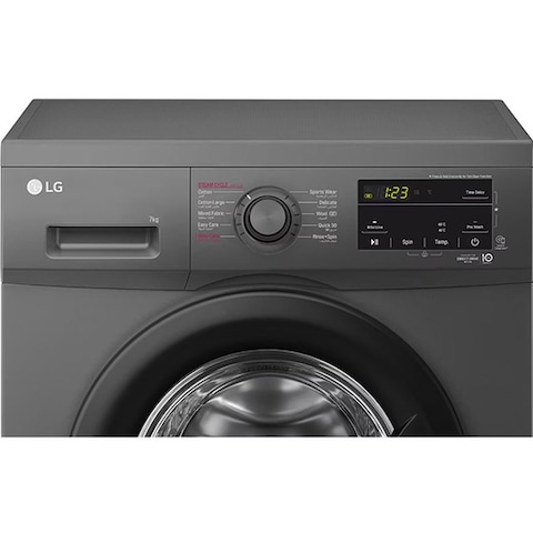 LG 8kg Front Load Washing Machine, F4J3TYG6J, Middle Black (With Direct Drive Motor)