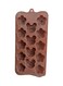 Bear & Flower Shape 14 Grids Ice Cube Mold, Brown Silicone Mould