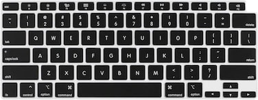 USA Version English Language Silicone Keyboard Cover Compatible for MacBook Air 13" 2020 M1 Chip Model A2179/A2337 With Touch ID, Dust/Spill Protection, Easy Install &amp; Washable Protector, Black