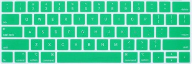 USA Version English Silicone Protective Keyboard Cover for Macbook Pro 13/15 Inch with Touch Bar Model A1706/A1707/A1989/A1990/A 2159, Release 2016/2017/2018/2019, Mint Green