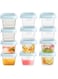 Tycom Airtight &amp; Leakproof Baby Food Containers - Baby Food Storage Pods for Effortless Mealtime - Set of 12 Square
