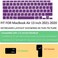 EU/UK Layout Russian Language Silicone Keyboard Cover for MacBook Air 13&quot; 2020 M1 Chip Model A2179/A2337 With Touch ID, Dust/Spill Protection, Easy Install &amp; Washable Accessories Protector, Purple