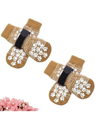 Duomama Durable Anti-Slip Dog Socks - Paw Protector for Hot Pavement &amp; Indoor Hardwood Floors - Traction Control &amp; Outdoor Activities - Non-Skid Dog Shoes for Enhanced Safety