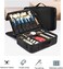 Large Makeup Bag 3 Layers Professional Train Cosmetic Bag Makeup Organizer Case Portable Artist Storage Brush Box with Adjustable Dividers and Strap for Makeup Accessories, Black