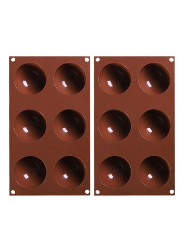 2-Piece Silicone Baking Mold with 6 Hemispherical Shape Cavities - Ideal for Mousse, Cakes, and Chocolates - Flexible, Non-Stick, and Heat-Resistant for a Convenient and Professional Baking Experience