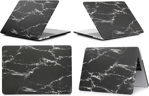 Protective Hard Shell Case Cover Compatible with New Version MacBook Air 13-Inch with Retina Display &amp; Touch ID Model:- A2337 M1/A2179/A1932, Release 2018/2019/2020/2021, Black Marble