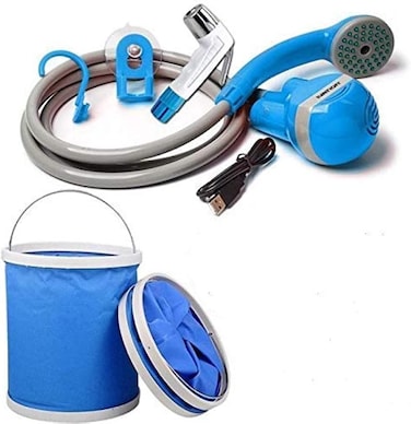 Muslim Shattaf for Indoors and Outdoors Portable Travel Camping Travel Bidet Hose Spray with Foldable Bucket