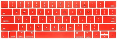 USA Version English Silicone Protective Keyboard Cover for Macbook Pro 13/15 Inch with Touch Bar Model A1706/A1707/A1989/A1990/A 2159, Release 2016/2017/2018/2019, Red