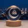 3D Crystal Ball Moon Lamp with Islamic Calligraphy – LED Night Light & Ramadan Decor Advanced 3D Laser Engraving

