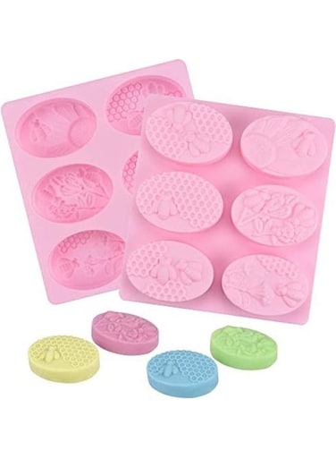 2-Pack Silicone Soap Mold Tray, Pink Silicone Mould