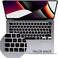 EU/UK Version Spanish English Keyboard Cover for MacBook Air 15.3" M2 A2941/Air 13.6" M2 A2681, MacBook Pro 14.2"/16.2" 2023-2021 M3/M2/M1, A2918/A2992/A2779/A2442/A2991/A2780/A2485, Black