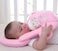 Comfortable Baby Feeding Pillow with Bottle Holder Pocket - Ergonomic Nursing Cushion for Breastfeeding and Bottle-Feeding, Hypoallergenic Infant Support Pillow" Pink