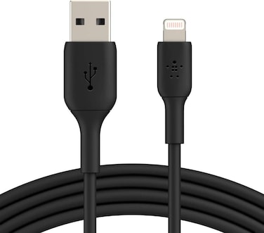 Belkin Lightning Cable (Boost Charge Lightning to USB Cable for iPhone, iPad, AirPods) MFi-Certified iPhone Charging Cable (Black, 1M)