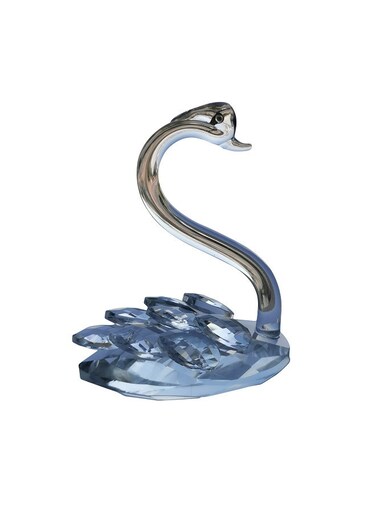Crystal Swan Figurine, Clear Glass Decorative Showpiece, Home Decor