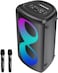 Monster Cycle Bluetooth Speaker, Portable Evening Speaker, Deep Bass, Light Games, Karaoke Mode, 2 Wireless Microphones Included, Jack Input, Rainproof, Black