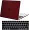 Hard Shell Case &amp; UK Layout English Keypad Cover Compatible for MacBook New Pro 13" with Touch Bar and Touch ID, Model A1706/A1708/A2159/A1989, Release in 2016/2017/2018, Wine Red