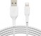 Belkin braided lightning cable (boost charge lightning to usb cable for iphone, ipad, airpods) mfi-certified iphone charging cable, braided lightning cable (2M, White)