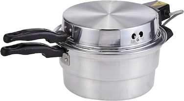 Multi Purpose 32-CM Mini Electric Oven, Bread Maker, Pizza Maker, Khameer Maker, Mini Khameer Hot Flat Arabic Lebanese Bread Maker, Silver