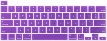 US Version English Language Silicone Keyboard Cover for Newest MacBook Pro 16" 2019 with Touch Bar Model A2141 &amp; MacBook Pro 13" 2020 with Touch Bar Model A2338 M1 M2 Chip/A2289/A2251, Purple