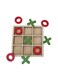 Wooden Tic Tac Toe Board Game &ndash; Classic Strategy Game for Kids and Adults with Elegant Red and Green XOXO Pieces