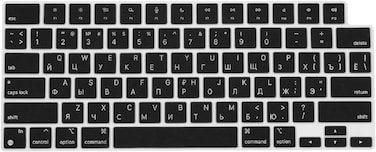 US Version Russian Keyboard Cover for MacBook Air 15/13.6" 2022,2023 Model A2941/A2681, MacBook Pro 14" 2023,2022, Model A2442, A2779 M1, MacBook Pro 16" 2023,2022, Model A2485,A2780 M1, Black