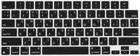 US Version Russian Keyboard Cover for MacBook Air 15/13.6&quot; 2022,2023 Model A2941/A2681, MacBook Pro 14&quot; 2023,2022, Model A2442, A2779 M1, MacBook Pro 16&quot; 2023,2022, Model A2485,A2780 M1, Black