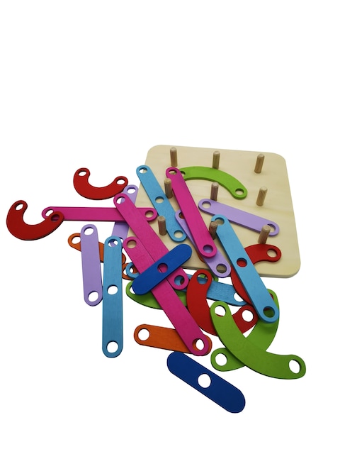 Educational Letter Building Puzzle Set, Wooden Board with Colourful Pieces, 36+ Months, Early Learning STEM Toy