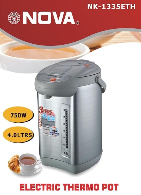 Electric Thermo Pot Water Dispenser - 750 Watts, Instant Hot Water, Energy Efficient, Auto Shut-Off, Stainless Steel&quot; 4.0Litres