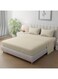 Linen Klub 4PC King Size Sheet Set &acirc;&euro;&ldquo; Striped Microfiber Fabric- Fitted Sheet 180 x 200+30cm, Flat Sheet 240 x 280cm, Pillowcase 50 x 75cm, Ultrasoft Plush, Premium, Durable Quality, and Deep Pocket for a Perfect Fit, Beige