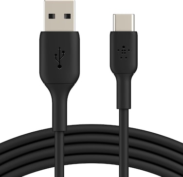 Belkin BoostCharge USB C charger cable, USB-C to USB-A cable, USB type C charging cable for iPhone 16, 15, Samsung Galaxy S24, S23, Google Pixel, iPad Pro, Nintendo Switch and more - 1M, Black