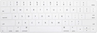 USA Version English Silicone Protective Keyboard Cover for Macbook Pro 13/15 Inch with Touch Bar Model A1706/A1707/A1989/A1990/A 2159, Release 2016/2017/2018/2019, White